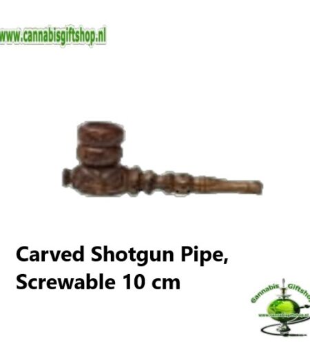 Carved Shotgun Pipe, Screwable 10 cm