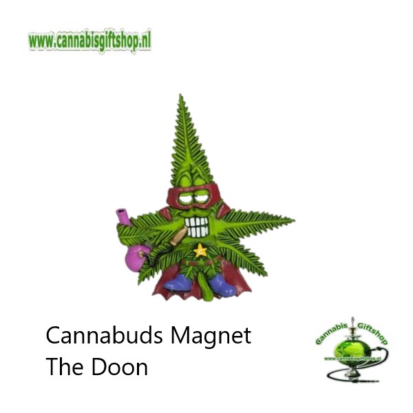 Extra informatie: Made from 100% flexible PVC Lightweight and portable Easy to clean Powerful magnet Design: Collection Cannabuds Characters Magnet Inhoud: Cannabuds Magnet The Doon