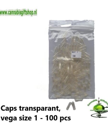 Caps transparant, vega size 1 - 100 pcs