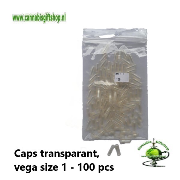 Caps transparant, vega size 1 - 100 pcs