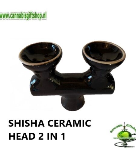 SHISHA CERAMIC HEAD 2 IN 1 Zwart