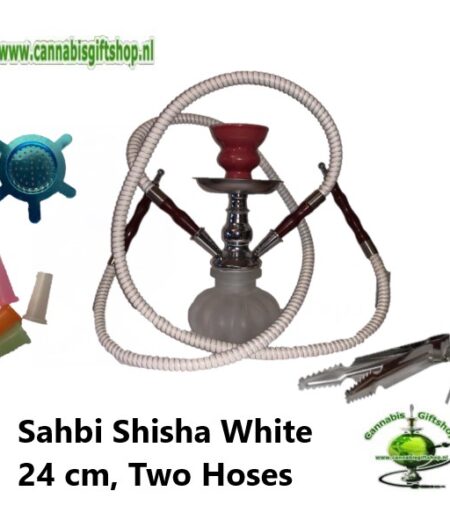 Sahbi Shisha White 24 cm, Two Hoses
