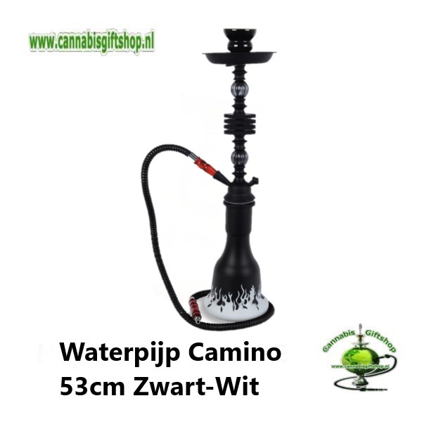 Waterpijp Camino 53cm Zwart-Wit