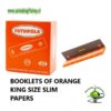 BOOKLETS OF ORANGE KING SIZE SLIM PAPERS