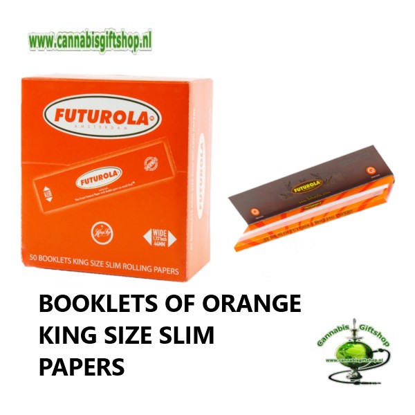 BOOKLETS OF ORANGE KING SIZE SLIM PAPERS